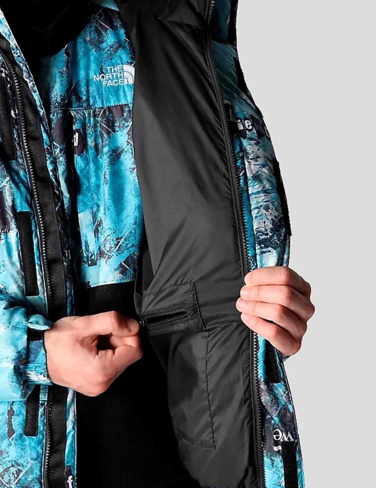 Caçadora THE NORTH FACE himalayan down print jacket norse blue cole navin never a face print